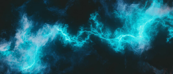 Fototapeta premium Mesmerizing lightning pattern with blueish glow illuminating the dark background