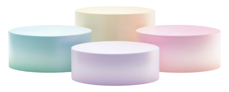 PNG Empty pastel gradient Cylinder podium platform gradients cylinder display.