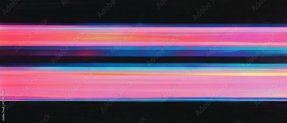 Poster vibrant line texture overlay with colorful hues on a deep black background