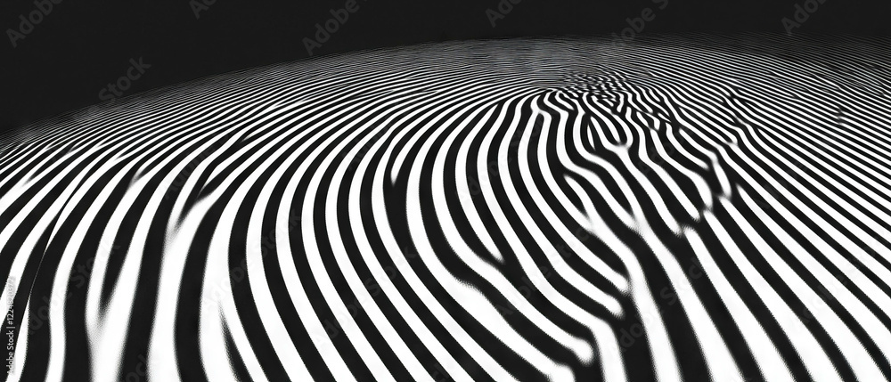 Aufkleber Dynamic interplay of concentric lines on a dark background creates a focused visual experience