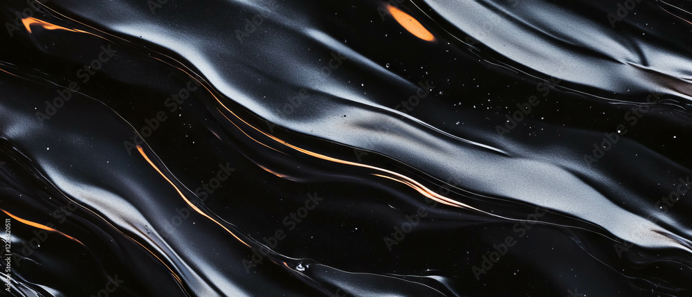 Poster Curved line texture with wavy patterns on black background for creative designs