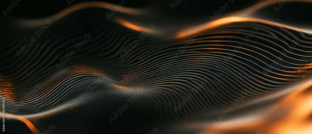 Poster elegant wavy line texture overlay creating an organic feel on a dark background