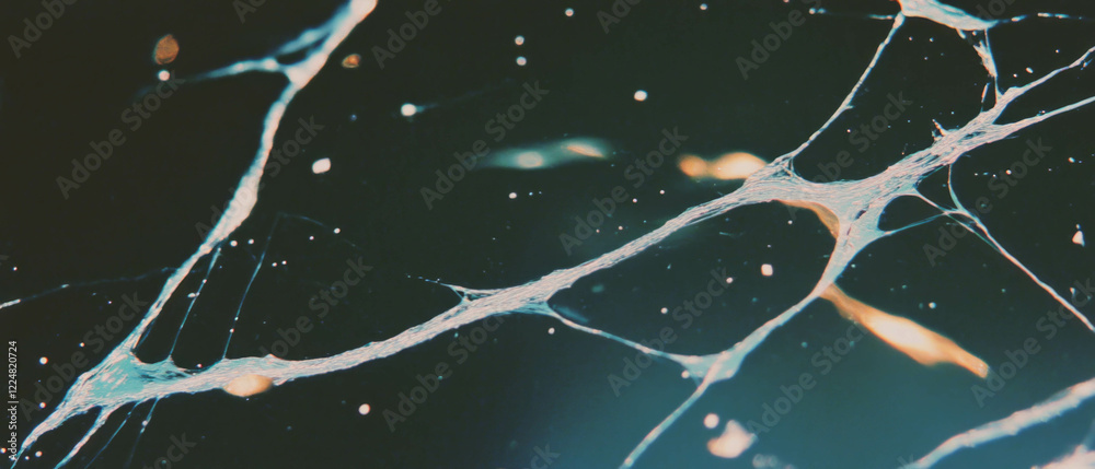 Poster Abstract texture featuring dashed lines and a dotted appearance on a dark background