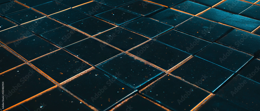 Poster Geometric grid design with precision lines on a dark backdrop showcasing structured patterns