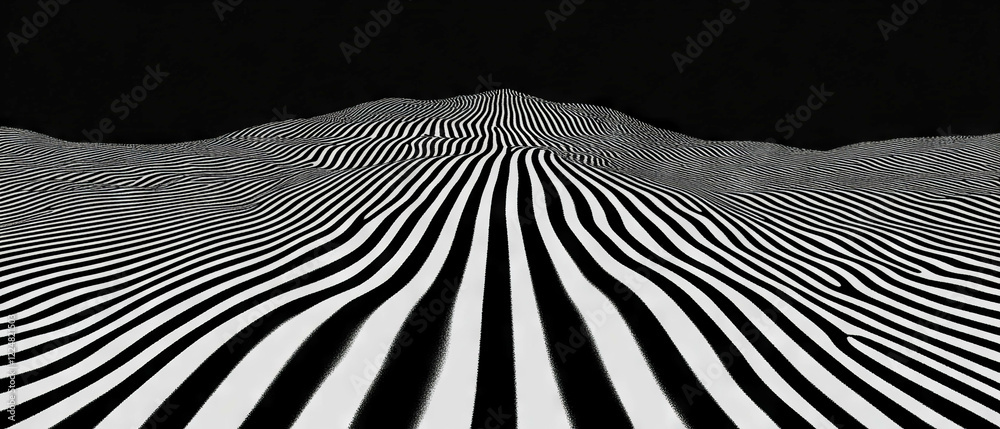Poster Overlay texture featuring horizontal lines creating a calm pattern on a black background