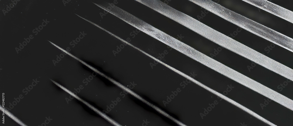 Poster lines create shadowed texture on a black background for striking visual appeal
