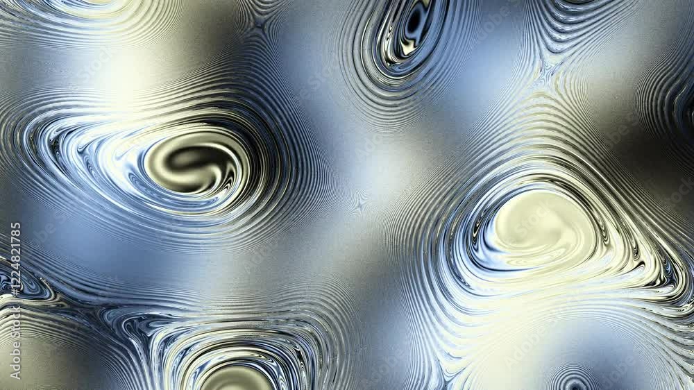 Aufkleber Liquid psychedelic pattern of curved lines. Looping Motion. Moving liquid pattern with curved lines. Spots and curved lines move in