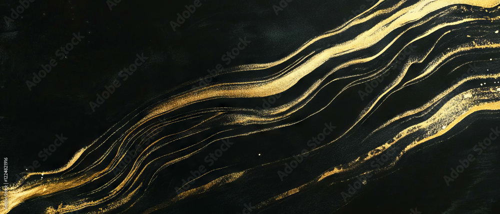 Poster Abstract line texture overlay creating artistic patterns on a dark background