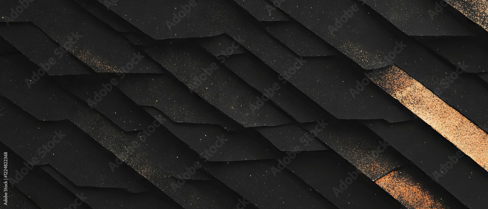 Poster Layered line texture on a black background creates a striking layered effect