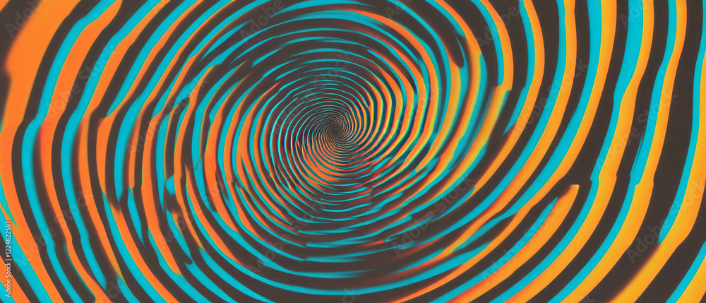 Aufkleber mesmerizing spiral line texture with vibrant colors on dark background