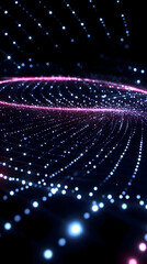 Obraz premium Abstract Background Forms a Wavy Pattern with Glowing Particles and Dynamic Lighting