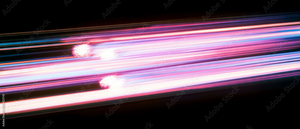 Poster long spark trails create dynamic streak effects against a black background