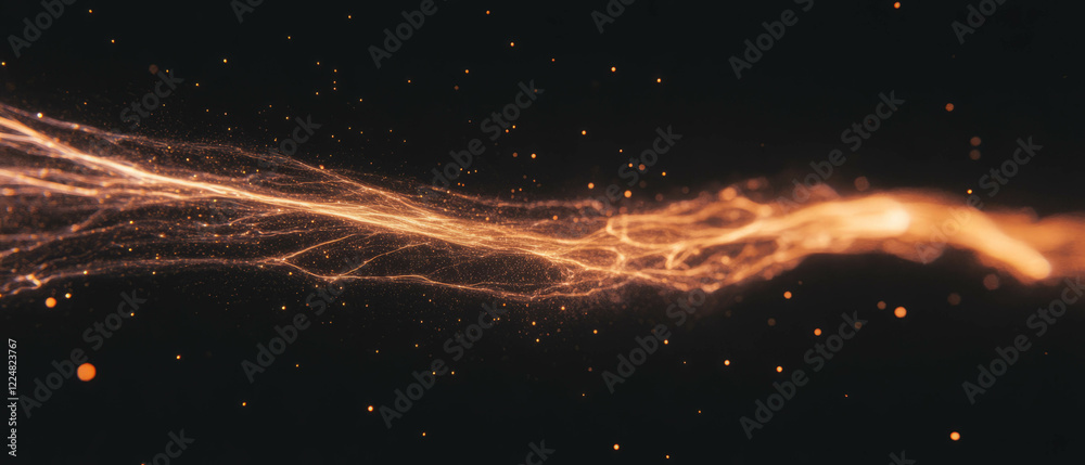 Fototapete long spark trails create a dynamic effect on a dark background for logo placement