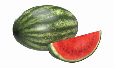 3D illustration - watermelon