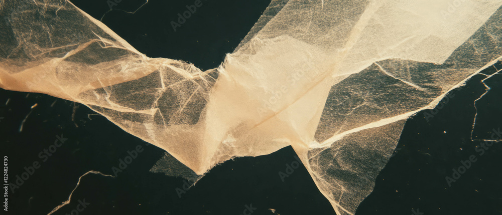 Poster Organic paper texture overlays with random patterns on a black background