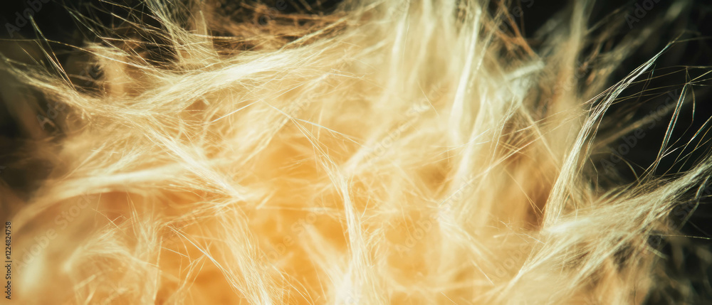 Poster organic paper fibers create unique texture against a black background