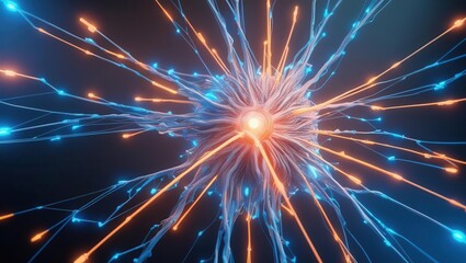 Dynamic energy burst abstract universe digital art dark background modern concept