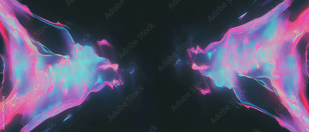 Poster vibrant neon frame with glowing edges on a dark background creating a modern aesthetic
