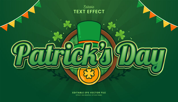 decorative st patricks day editable text effect design