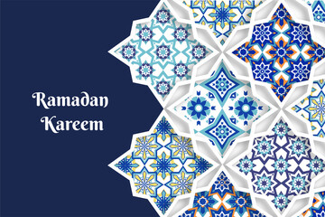 Arabic ornamental background in paper style_Freepik