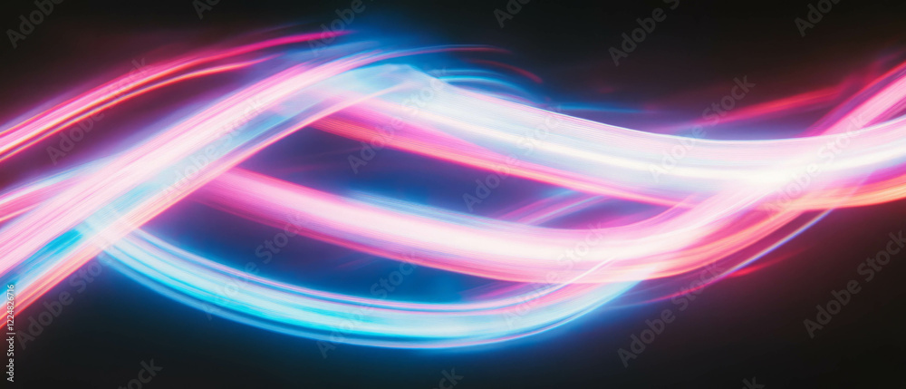 Poster vibrant neon wave patterns create playful energy against a dark background