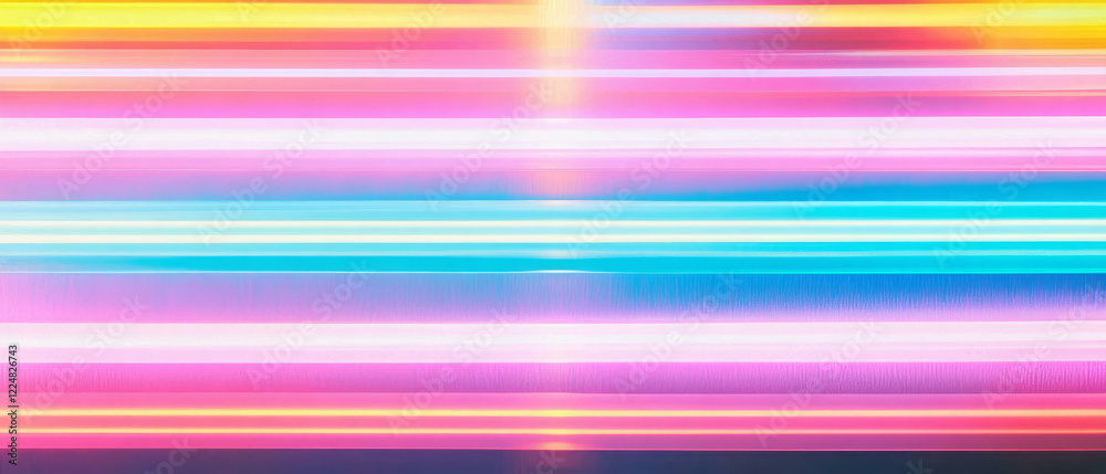 Poster vibrant neon overlays create a colorful and playful mood against a dark background