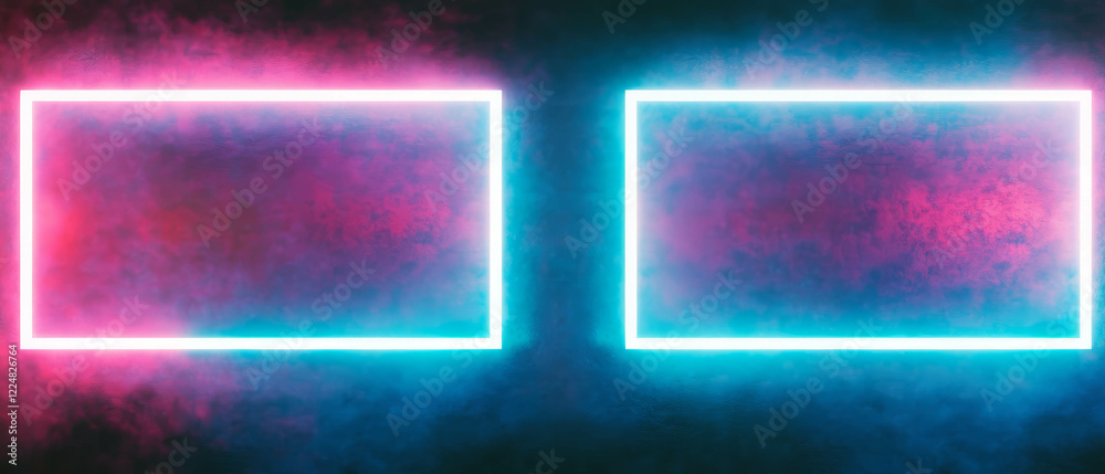 Poster neon overlay texture with dark background creates dramatic high-contrast visual effect