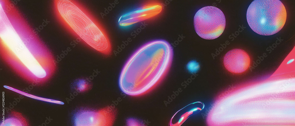Poster neon overlay texture with varied thickness and line weights on a black background