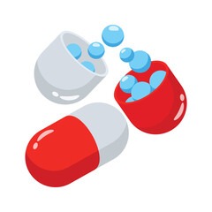 An amazing icon of capsule in trendy design style