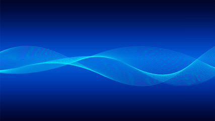 Geometric curved lines in gradient forming dynamic futuristic abstract flow patterns