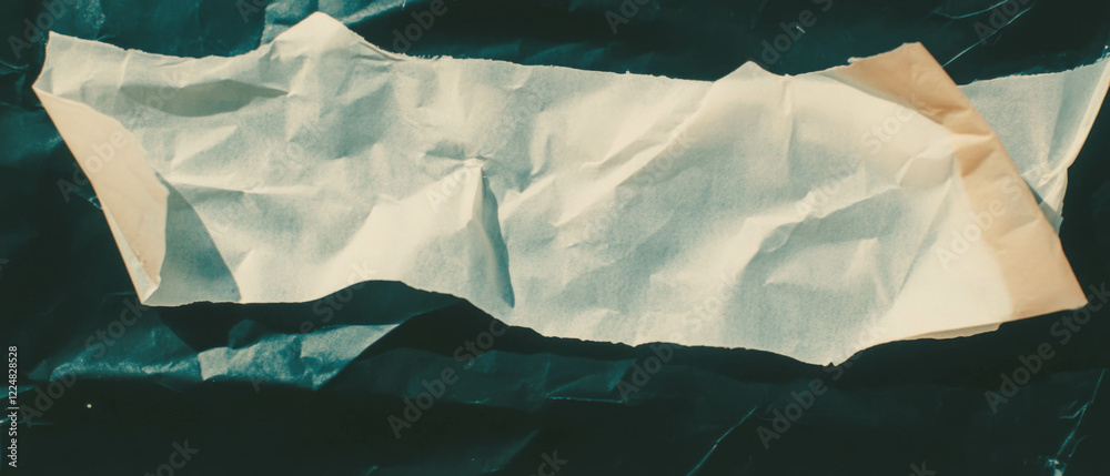 Poster texture of crumpled paper overlay on black background with subtle watermark detail