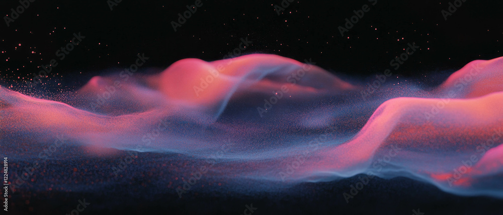Poster Partially transparent dust layers create depth against a dark background