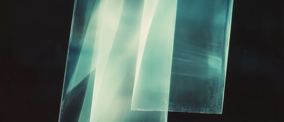 Layers of partially transparent film create intriguing textures and subtle depth in darkness