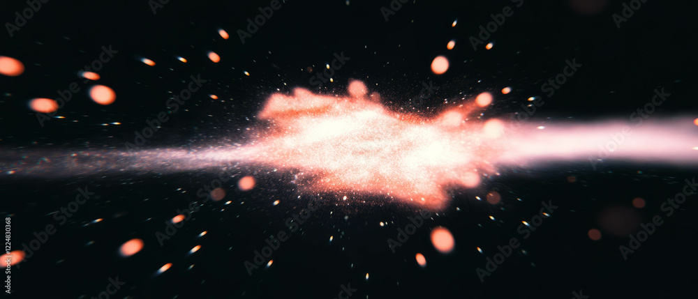 Poster Rough and grainy texture with spark effects and space for branding on dark background