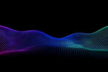 Fototapeta premium Abstract 3D Wave Background Forms a Colorful Digital Landscape with Dynamic Lines