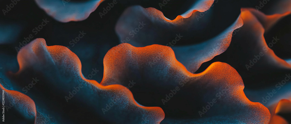 Poster rough textured petals with a tactile impression on a black background for logo placement