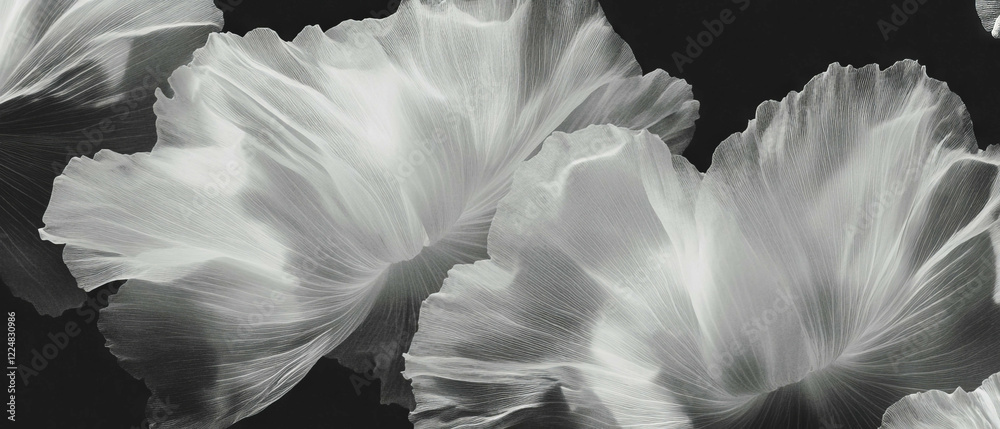 Poster rough textured petals overlay with logo space on a black background suitable for branding