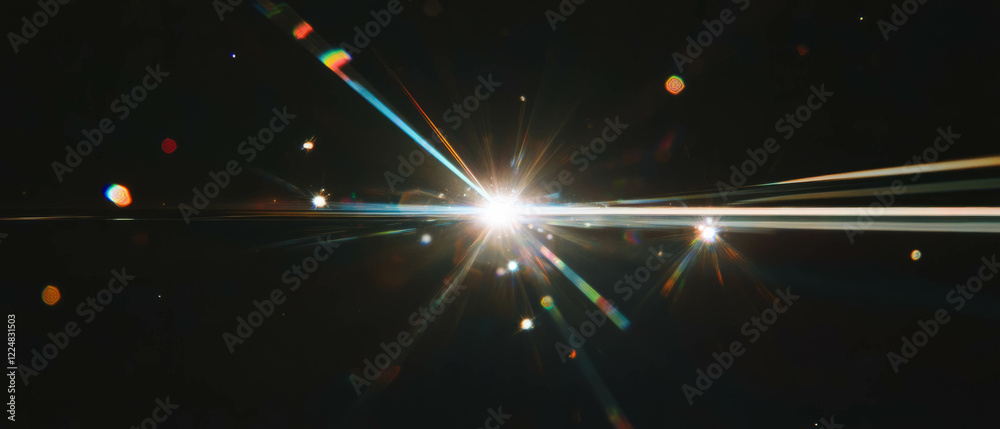 Aufkleber Sharp geometric spark patterns create a dynamic visual effect against a black background