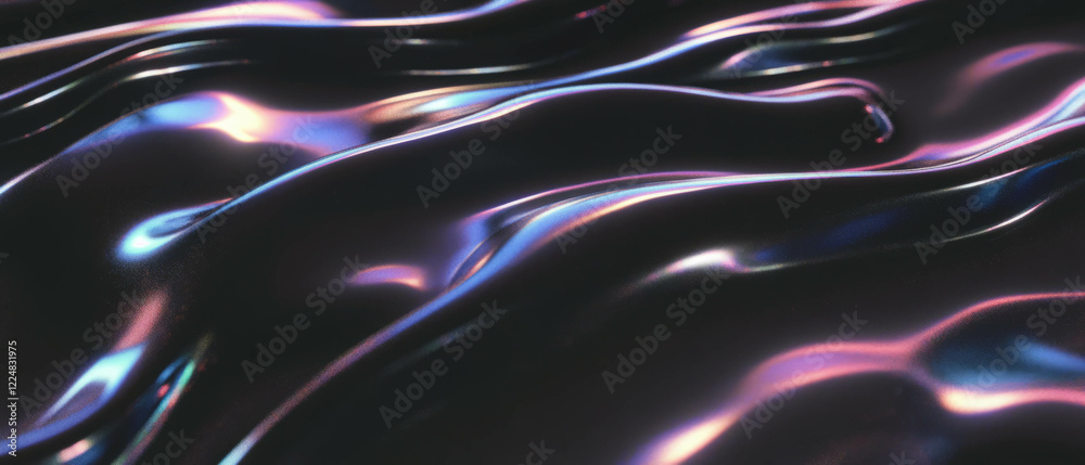 Poster Shimmering overlay texture with subtle reflections on a black background
