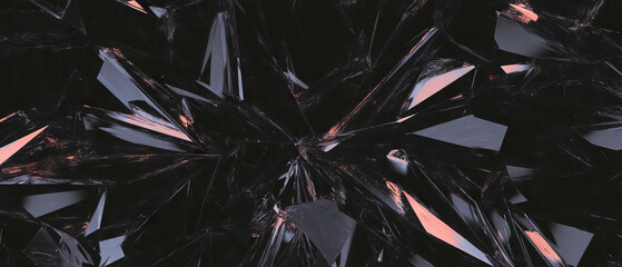 Shattered glass texture with sharp fragments against a black background