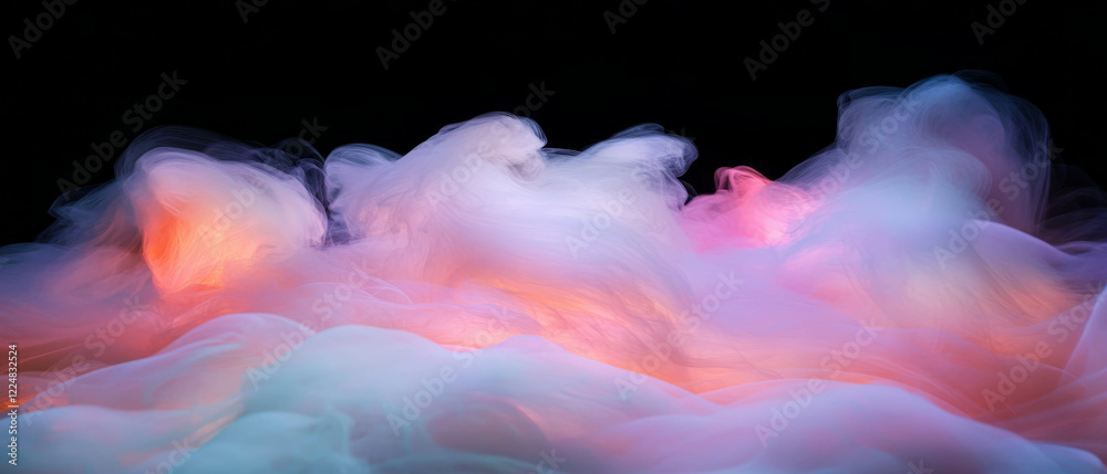 Aufkleber smoke overlay forms abstract shapes against a black background in creative design