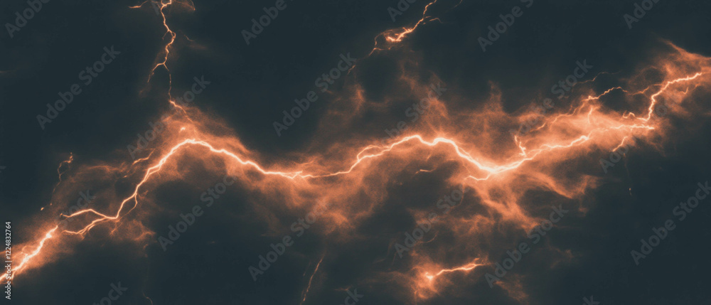 Poster dynamic smoke and lightning interplay on a dramatic black background