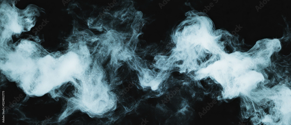 Poster smoke shapes and lightning effects create dramatic visuals on a black background
