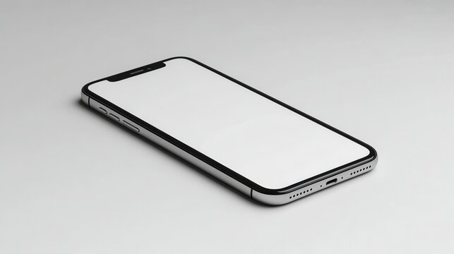 White smartphone with black protective case laying on a wooden surface in a bright setting