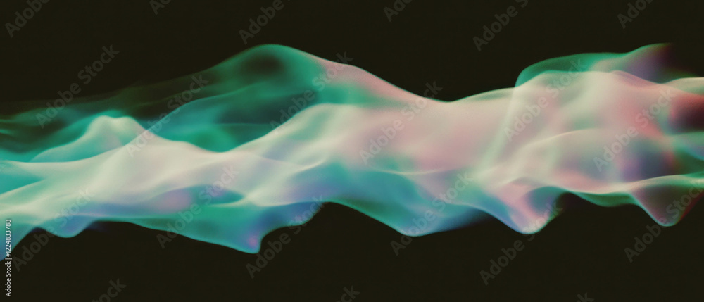 Poster Visual representation of smoke texture with fog effect on black background for atmospheric design