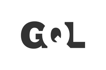 GQL logo design. Initial letter G Q L bold font style for tech startups, consulting, corporate branding. Creative company name, headlines typography identity, trendy logotype.