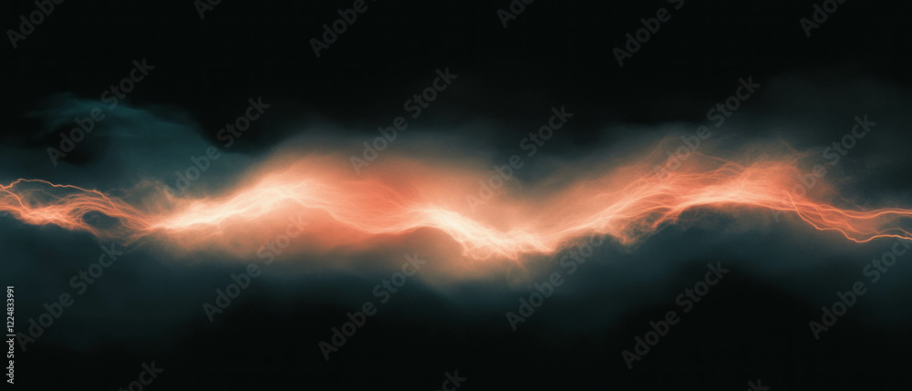 Poster captivating display of smoke and lightning against a dark background evokes awe and wonder