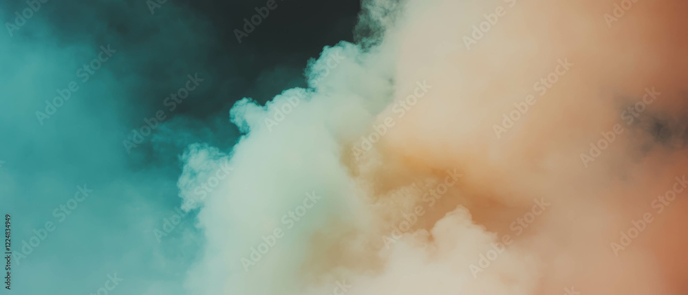 Aufkleber Overlay of smoke dissolving into a textured background creating atmospheric depth