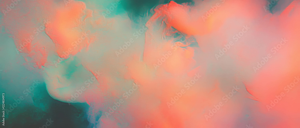 Poster Atmospheric smoke overlay with textured background creating depth and intrigue in dark setting
