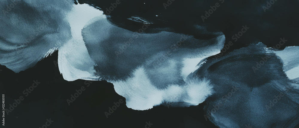 Poster smooth blended watercolor washes create an artistic overlay on a dark background